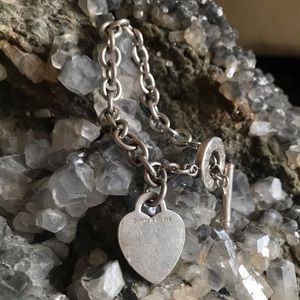 Tiffany & Co. Heart Charm Silver Toggle Bracelet